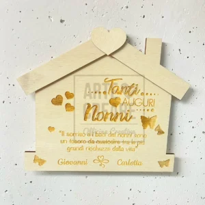 Casetta Nonni Tanti Auguri Da Appendere Al Muro 20 Cm