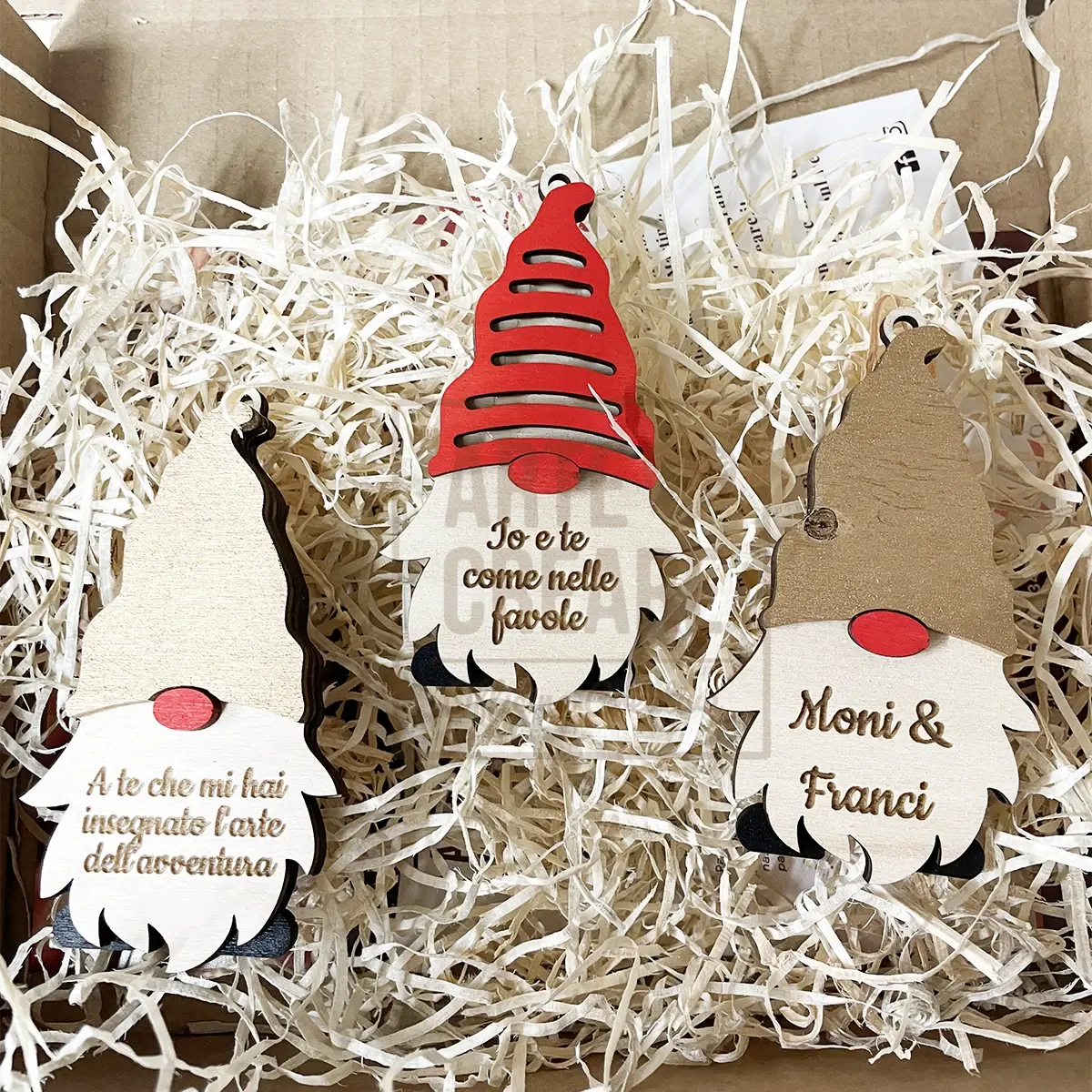 Scatola Gnomo Da Appendere Con Nome Addobbi Albero Di Natale 10 Cm3