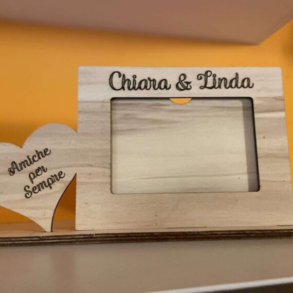 Cornice portafoto in legno personalizzata - bomboniera - regalo battesimo - cresima