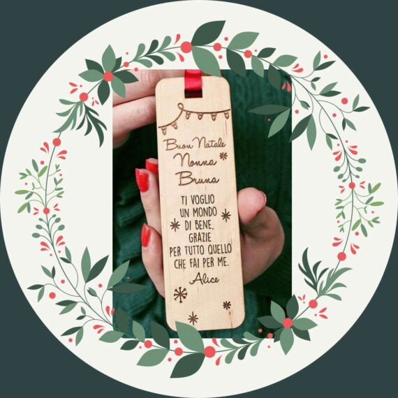Segnalibro in legno personalizzato Buon Natale