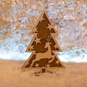 Albero di Natale in legno - addobbo natalizio decorativo 15 cm