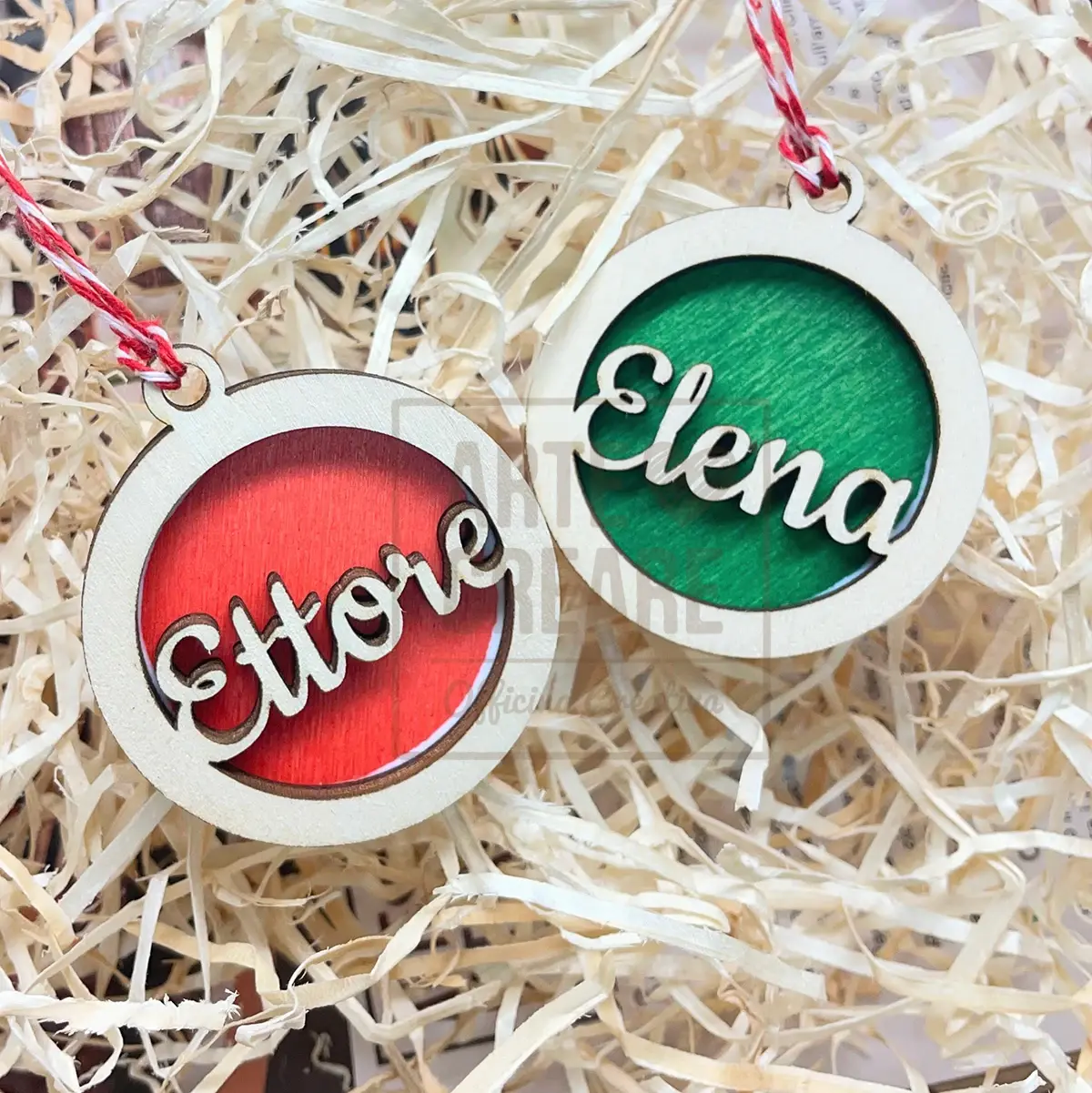 Pallina Decorativa Di Natale Realizzata In Legno Con Nome 4 Cm (3)