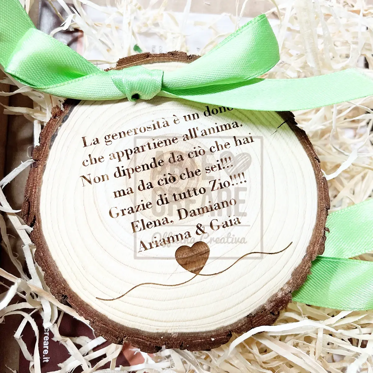 Tronchetto Natalizio In Legno Con Corteccia Da Appendere Fantasia 1