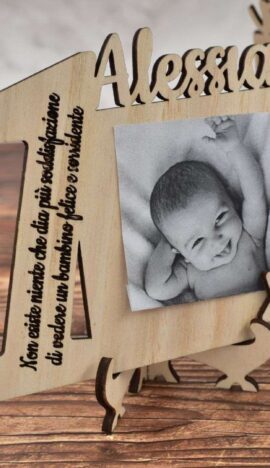 Cornice portafoto stellina compleanno e bomboniera per bambini 15 x 12 cm