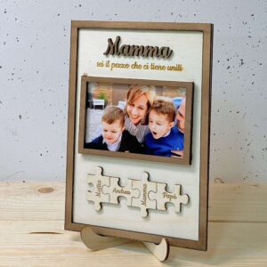 Quadretto Foto + Puzzle Mamma