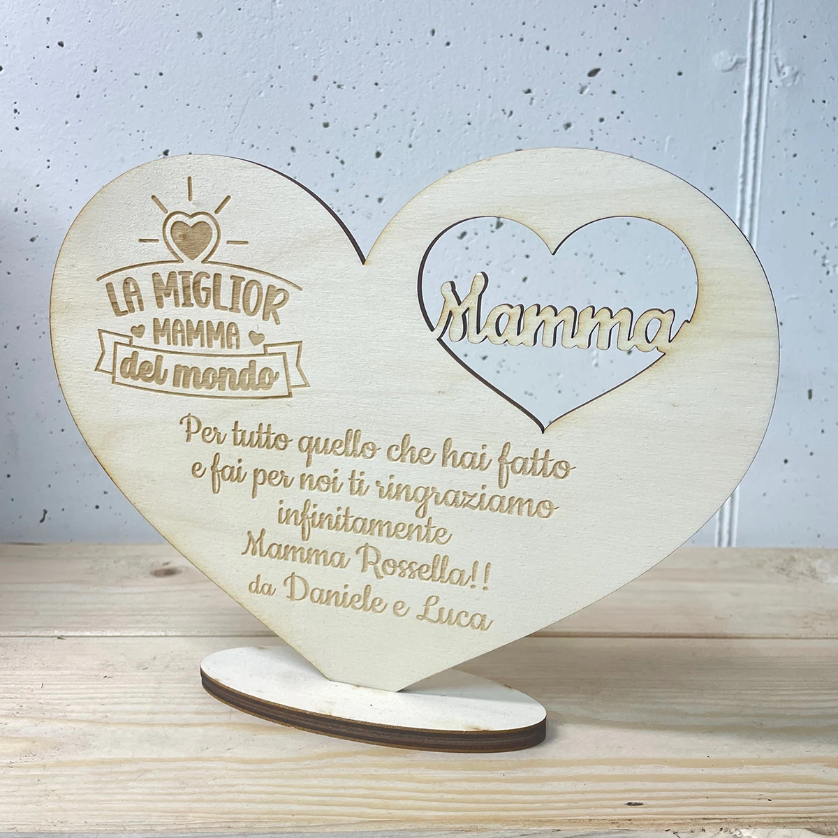San Valentino - Cuore in legno personalizzato - Idea regalo : :  Prodotti Handmade