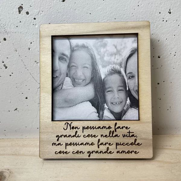 Tris Di Cornici Polaroid In Legno Con Fotografia E Frase Personalizzata 11 X 9 Cm (2)