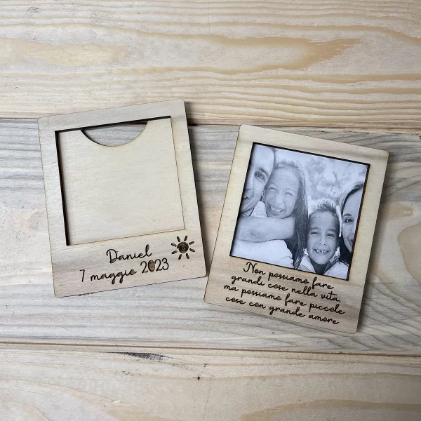 Tris Di Cornici Polaroid In Legno Con Fotografia E Frase Personalizzata 11 X 9 Cm (3)