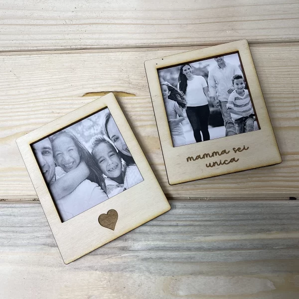 Tris Di Cornici Polaroid In Legno Con Fotografia E Frase Personalizzata 11 X 9 Cm (7)