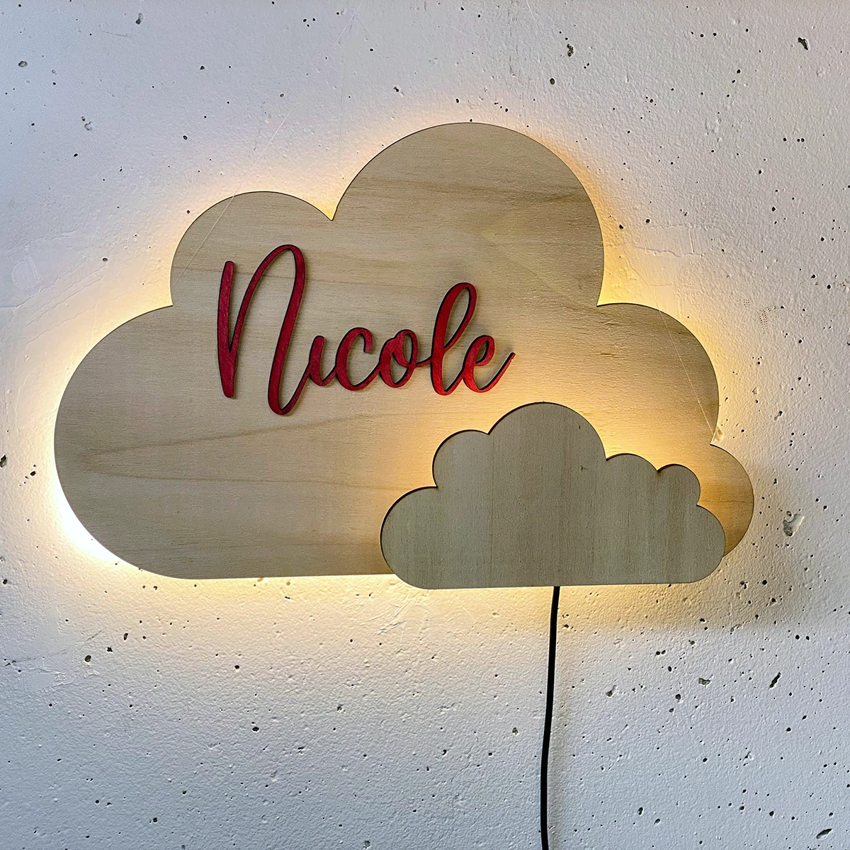 Lampada Nuvola Con Nome A Led 30 Cm » Arte Creare – Officina Creativa