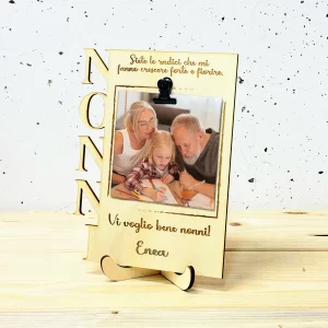 Cornice verticale "Nonni - Nonna - Nonno" con frase personalizzata 20 cm circa
