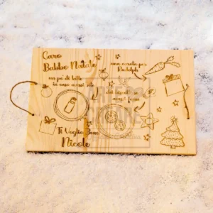 Tagliere Caro Babbo Natale – Vassoio Personalizzabile Per La Notte Magica, 28 Cm (1)