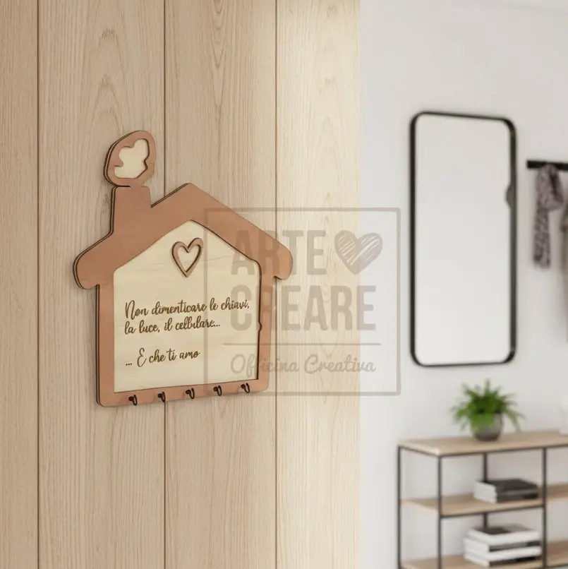 Casetta Appendichiavi Non Dimenticavi Le Chiavi Legno Antico 1