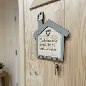 Casetta Appendichiavi color Qualunque Cosa Accada Inciso 888 Grigio Argento