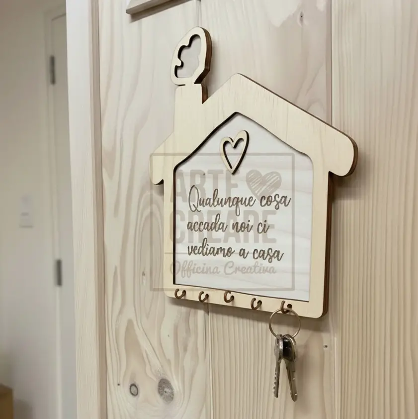 Casetta Appendichiavi Qualunque Cosa Accada Legno Naturale 1