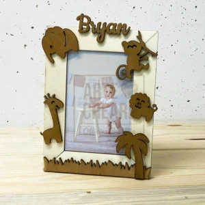 Cornice Portafoto Animaletti Con Nome Per Bambini