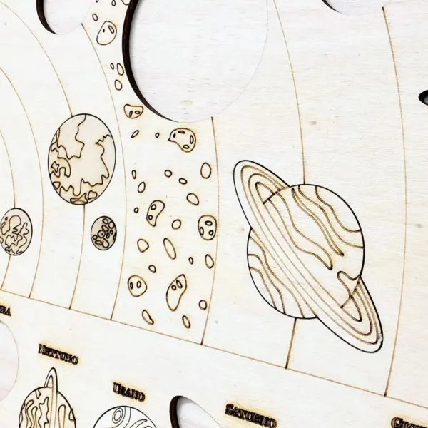 Puzzle Educativo Sistema Solare E Pianeti Nello Spazio, Kit Pittura Realizzato In Legno (1)