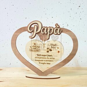 Cuore Pendente Papà Con Dedica Personalizzata