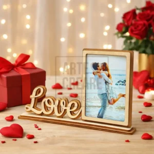 Cornice Portafoto Verticale Love Legno 28 Cm Regalo Romantico 1