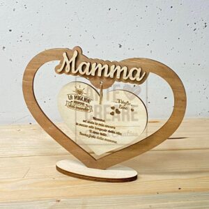 Cuore pendente per la mamma con dedica personalizzata - 25 cm
