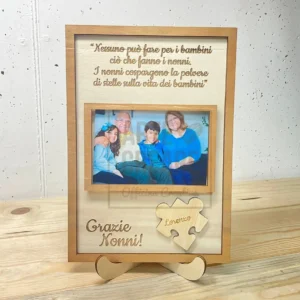 Quadretto Puzzle Nonni Con Fotografia