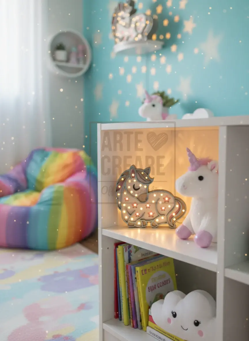 Lampada Kawaii In Legno Led