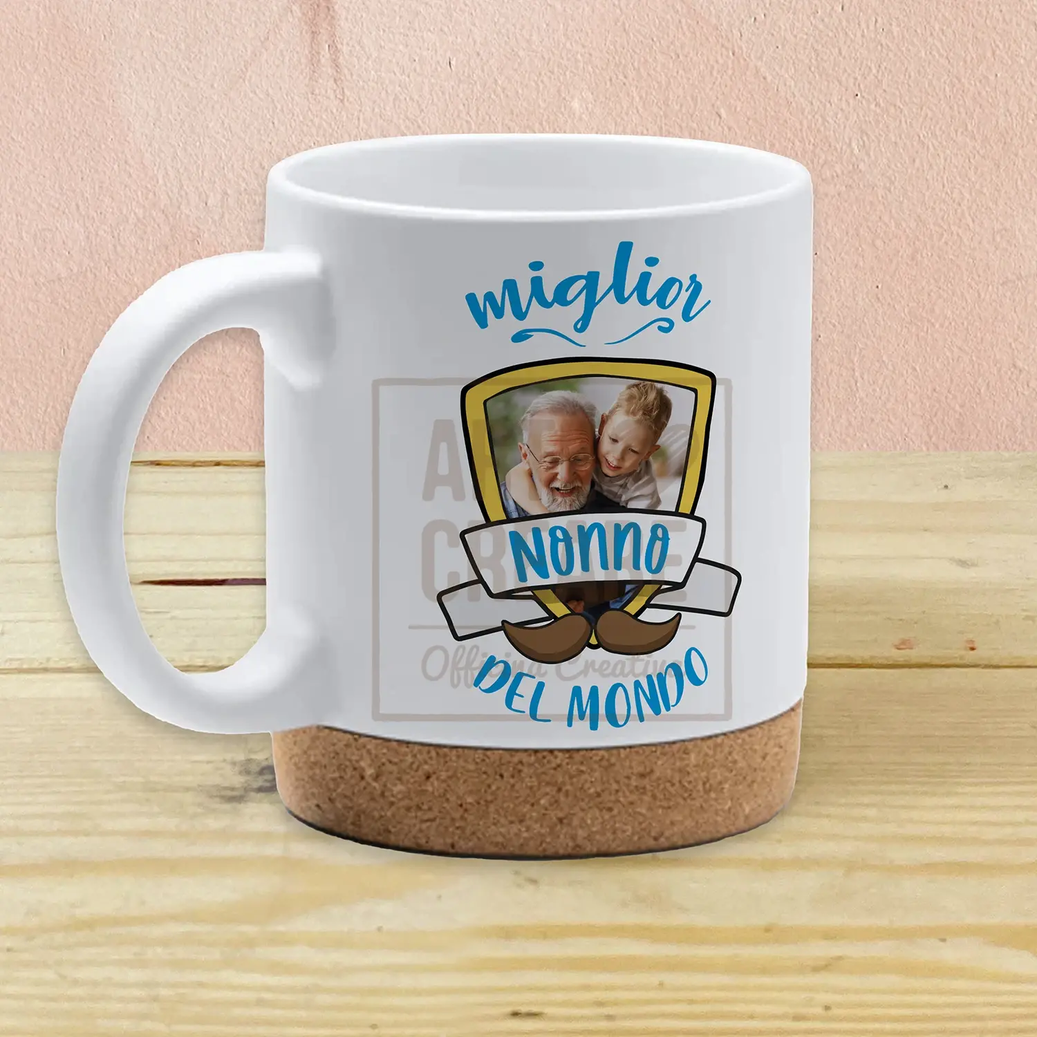 Tazza Con Sughero Miglior Nonno Del Mondo Con Foto