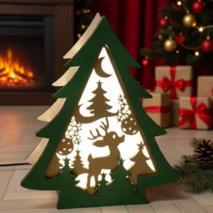 Lampada Albero Di Natale Maxi In Legno – Decorazione Luminosa Per Le Feste 1