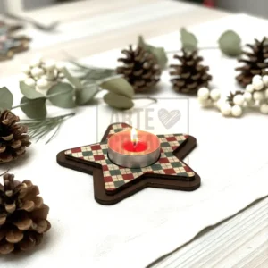 Porta Tealight Natalizio In Legno 2 1