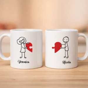 Tazze Coppia San Valentino In Ceramica Grafica Personalizzata Idee Regalo Artecreare